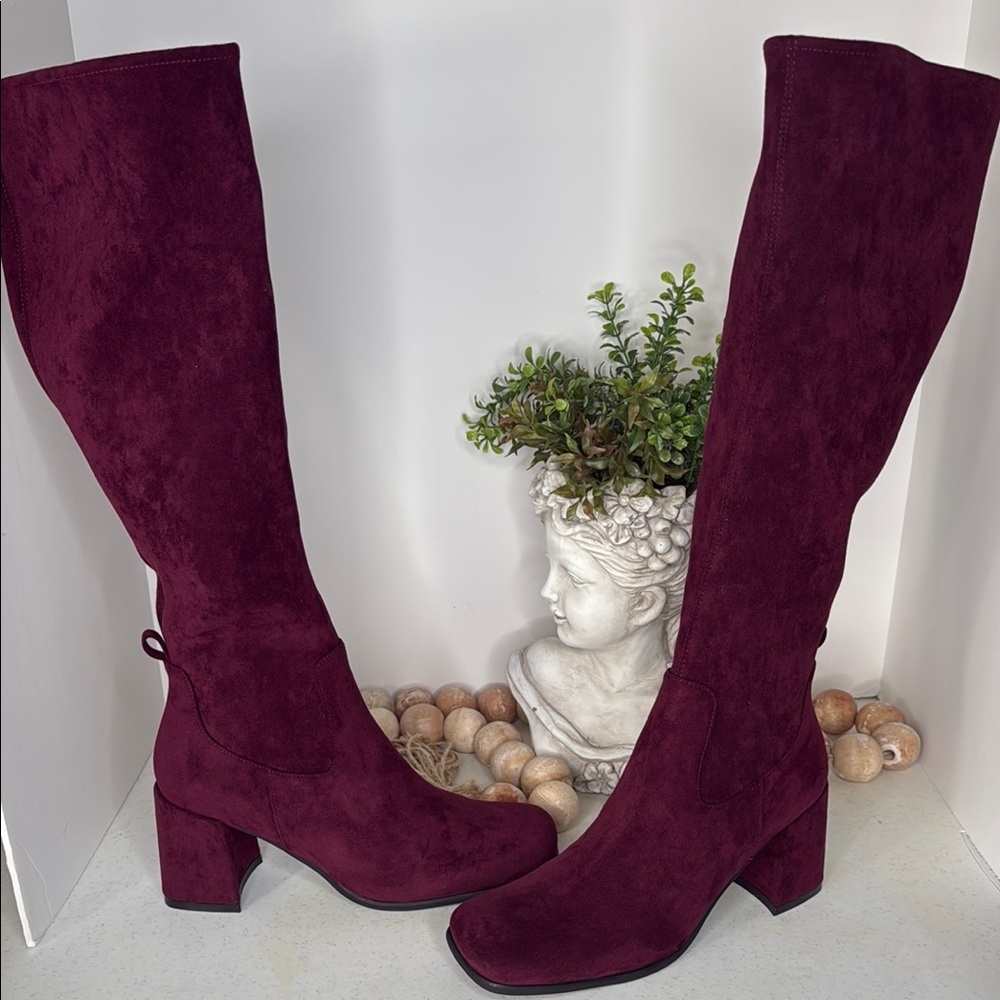 Jeffrey Campbell Hot Lava Boots Wine Suede 8.5